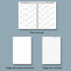 POPRUN Agenda 2026 Semainier 30 x 21 cm - Couverture Rigide Spirale, Vertical A4 Weekly Planner, D'Jan 2026 à Déc 2026-12 Mois,A