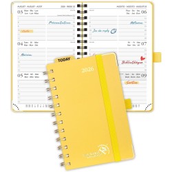 POPRUN Agenda de Poche 2026 A6 Semainier 16 x 10,5 cm - Couverture Rigide Spirale, Petit Agenda, D'Jan 2026 à Déc 2026-12 Mois, 