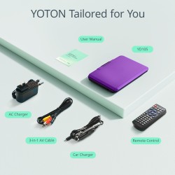 Yoton Lecteur DVD Portable Voiture 12,5" avec Écran Pvotant HD 10,5", Chargeur de Voiture, Fonction de Lecture de mémoire, Prise