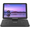 Lecteur DVD Portable 17,5" avec Grand écran HD 15,6", Batterie Rechargeable 6 Heures, Prise en Charge USB/Carte SD/synchronisati