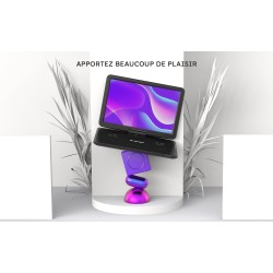 Lecteur DVD Portable 17,5" avec Grand écran HD 15,6", Batterie Rechargeable 6 Heures, Prise en Charge USB/Carte SD/synchronisati