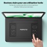Lecteur DVD Portable 17,5'' avec Écran Pvotant HD 15,6", 6h Autonomie, Compatible Multiformat Disques/SD/USB, sans Région, Mémoi