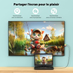 Lecteur DVD Portable 17,5'' avec Écran Pvotant HD 15,6", 6h Autonomie, Compatible Multiformat Disques/SD/USB, sans Région, Mémoi