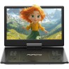 Lecteur DVD Portable 15,7" avec Écran Pvotant HD 14,1", 6h Autonomie, Compatible Multiformat Disques/SD/USB, sans Région, Mémoir