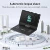 Lecteur DVD Portable 15,7" avec Écran Pvotant HD 14,1", 6h Autonomie, Compatible Multiformat Disques/SD/USB, sans Région, Mémoir