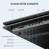Lecteur DVD Portable 15,7" avec Écran Pvotant HD 14,1", 6h Autonomie, Compatible Multiformat Disques/SD/USB, sans Région, Mémoir