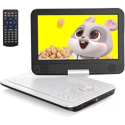 Yoton Lecteur DVD portable 12,5" avec écran pivotant HD 10,5" pour voiture et enfants, avec chargeur de voiture, prend en charge