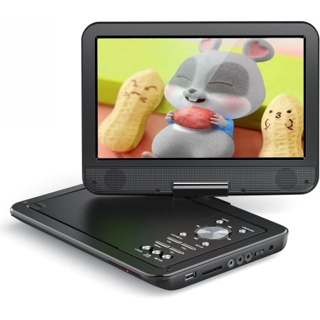 Yoton Lecteur DVD Portable 12,5" avec écran pivotant HD 10,5" pour Voiture et Enfants, avec Chargeur de Voiture, Prend en Charge