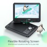 Yoton Lecteur DVD Portable 12,5" avec écran pivotant HD 10,5" pour Voiture et Enfants, avec Chargeur de Voiture, Prend en Charge