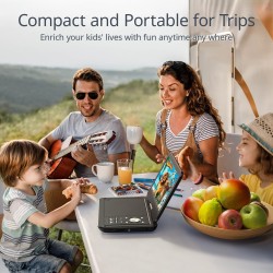 Yoton Lecteur DVD Portable 12,5" avec écran pivotant HD 10,5" pour Voiture et Enfants, avec Chargeur de Voiture, Prend en Charge