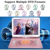 YOOHOO Lecteur DVD Portable 14 Pouces avec contrôleur Remore, Batterie Rechargeable Haute résolution, Lecteur DVD Grand Format é