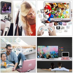 YOOHOO Lecteur DVD Portable 14 Pouces avec contrôleur Remore, Batterie Rechargeable Haute résolution, Lecteur DVD Grand Format é