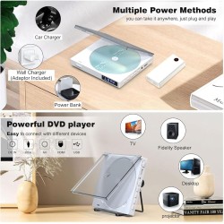 Mini Lecteur DVD pour TV, 1080P Compact Lecteur DVD Multizone avec Port HDMI/AV Sortie, NTSC/PAL, Portable Lecteur CD Player pou