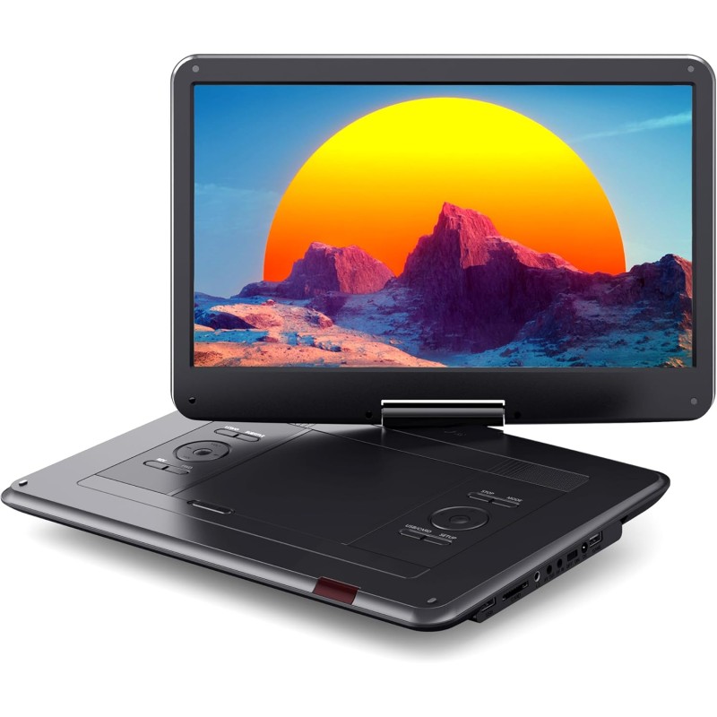 WOLFANG Lecteur DVD Portable 17,5" avec Écran HD 15,6", Batterie 5000mAh, sans Restriction Géographique, Deux Haut-Parleurs Stér