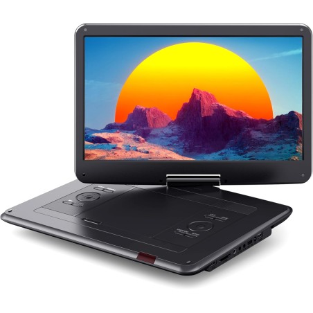 WOLFANG Lecteur DVD Portable 17,5" avec Écran HD 15,6", Batterie 5000mAh, sans Restriction Géographique, Deux Haut-Parleurs Stér