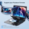 WOLFANG Lecteur DVD Portable 17,5" avec Écran HD 15,6", Batterie 5000mAh, sans Restriction Géographique, Deux Haut-Parleurs Stér