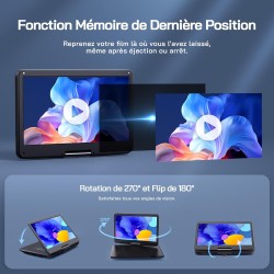 WOLFANG Lecteur DVD Portable 17,5" avec Écran HD 15,6", Batterie 5000mAh, sans Restriction Géographique, Deux Haut-Parleurs Stér