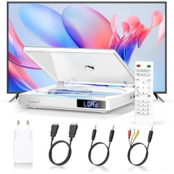 Lecteur DVD TV, Mini Lecteur-DVD HDMI avec Toutes Les Régions Libres, Players avec Port USB, Lecture de Mémoire, Télécommande, C