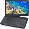 YOOHOO Lecteur DVD portable 16,9'' pour voiture et enfants avec écran, écran HD 14,0"avec batterie, prend en charge le lecteur D