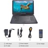 YOOHOO Lecteur DVD portable 16,9'' pour voiture et enfants avec écran, écran HD 14,0"avec batterie, prend en charge le lecteur D
