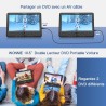 WONNIE Lecteur DVD Portable Voiture 2 Ecrans Enfants Vidéo avec Appuie-tête de 10,5 Pouces Compatible USB SD MMC 5 Heures pour U