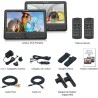 WONNIE Lecteur DVD Portable Voiture 2 Ecrans Enfants Vidéo avec Appuie-tête de 10,5 Pouces Compatible USB SD MMC 5 Heures pour U