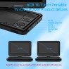 KCR Lecteur DVD Portable 10,1 Pouces, TV intégrée DVB-T2 avec écran LED pivotant et/USB/HDMI/AV, Batterie Rechargeable et Deux H