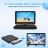 KCR Lecteur DVD Portable 10,1 Pouces, TV intégrée DVB-T2 avec écran LED pivotant et/USB/HDMI/AV, Batterie Rechargeable et Deux H