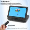 KCR Lecteur DVD Portable 10,1 Pouces, TV intégrée DVB-T2 avec écran LED pivotant et/USB/HDMI/AV, Batterie Rechargeable et Deux H
