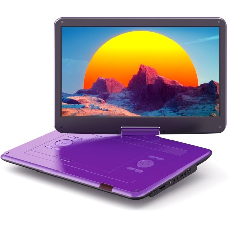 WOLFANG Lecteur DVD Portable 17,5" avec Grand écran HD 15,6", Batterie 5000 mAh, sans Restriction régionale, Deux Haut-parleurs 