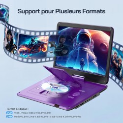 WOLFANG Lecteur DVD Portable 17,5" avec Grand écran HD 15,6", Batterie 5000 mAh, sans Restriction régionale, Deux Haut-parleurs 