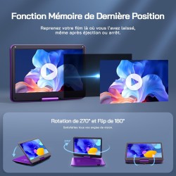 WOLFANG Lecteur DVD Portable 17,5" avec Grand écran HD 15,6", Batterie 5000 mAh, sans Restriction régionale, Deux Haut-parleurs 