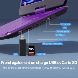 WOLFANG Lecteur DVD Portable 17,5" avec Grand écran HD 15,6", Batterie 5000 mAh, sans Restriction régionale, Deux Haut-parleurs 