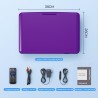 WOLFANG Lecteur DVD Portable 17,5" avec Grand écran HD 15,6", Batterie 5000 mAh, sans Restriction régionale, Deux Haut-parleurs 