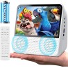 Lecteur dvd portable avec écran, 4000mah batterie, bleutooth/usb/av/mémoire, luminosité réglable, multizone lecteur dvd/cd porta