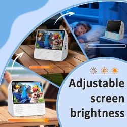 Lecteur dvd portable avec écran, 4000mah batterie, bleutooth/usb/av/mémoire, luminosité réglable, multizone lecteur dvd/cd porta