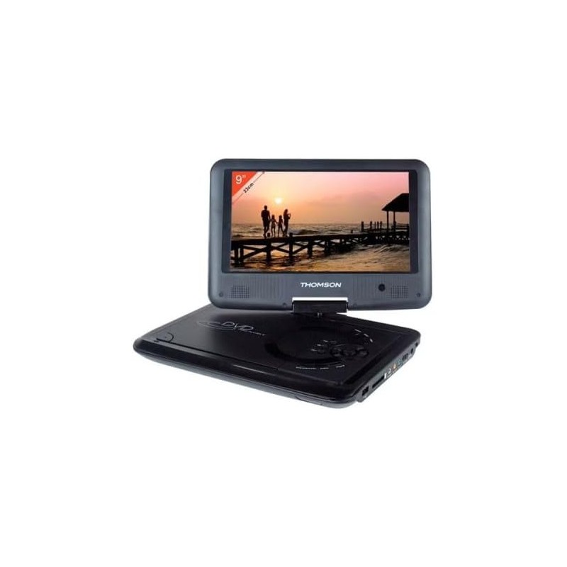 Lecteur DVD Portable écran 9'' Rotatif Noir Thomson