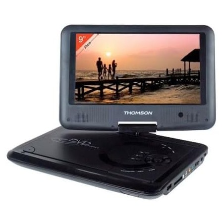 Lecteur DVD Portable écran 9'' Rotatif Noir Thomson