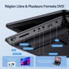 WOLFANG 9,5" Lecteur DVD Portable pour Enfants avec Écran Pivotant HD, 6 Heures d'Autonomie, Prise en Charge de la Télévision de