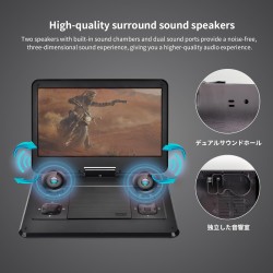 Lecteur DVD portable 16" avec écran pivotant de 14,1", batterie de 6 heures, support d'appui-tête de voiture, prend en charge to