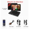 Lecteur DVD portable 16" avec écran pivotant de 14,1", batterie de 6 heures, support d'appui-tête de voiture, prend en charge to