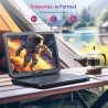 15,4“ lecteur dvd blu ray portable avec câble hdmi, rotatif à 270° hd 1920x1080, lecteur bleu ray portable avec batterie recharg
