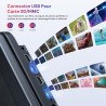 15,4“ lecteur dvd blu ray portable avec câble hdmi, rotatif à 270° hd 1920x1080, lecteur bleu ray portable avec batterie recharg