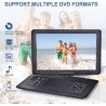 YOOHOO Lecteur DVD Portable de 17,9" avec Grand écran pivotant HD de 15,6", Batterie Rechargeable intégrée, Prend en Charge Tout