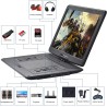 YOOHOO Lecteur DVD Portable de 17,9" avec Grand écran pivotant HD de 15,6", Batterie Rechargeable intégrée, Prend en Charge Tout