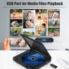 Mini Lecteur CD DVD Portable avec Haut-parleurs HiFi pour TV, Chargement Mobile par câble Micro USB, Entrée USB, Prise AUX 3,5 m