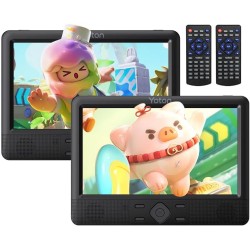 Yoton Lecteur DVD Portable 12,5", 2 écrans 10,5" pour Voiture Multimédia, Synchronisation USB/SD/TV, capacité de Batterie de Voy