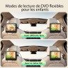Yoton Lecteur DVD Portable 12,5", 2 écrans 10,5" pour Voiture Multimédia, Synchronisation USB/SD/TV, capacité de Batterie de Voy