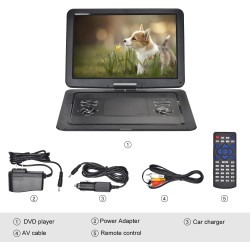 YOOHOO Lecteur DVD Portable 19,6" pour Voiture et Enfants avec HD Grand écran 17,1", Grande Taille Compatible avec Toutes Les ré