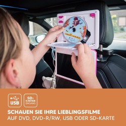 Lenco DVP-910 Lecteur DVD portable Convertible Noir, Rose 22,9 cm (9") - Lecteurs DVD/Blu-Ray portables (Lecteur DVD portable, C